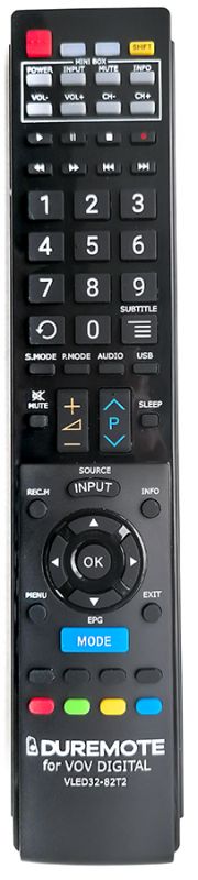VOV VLED32-82T2, VLED-5082SMUHD + ovládání TV (mini TV) - dálkový ovladač duplikát - Kliknutím na obrázek zavřete