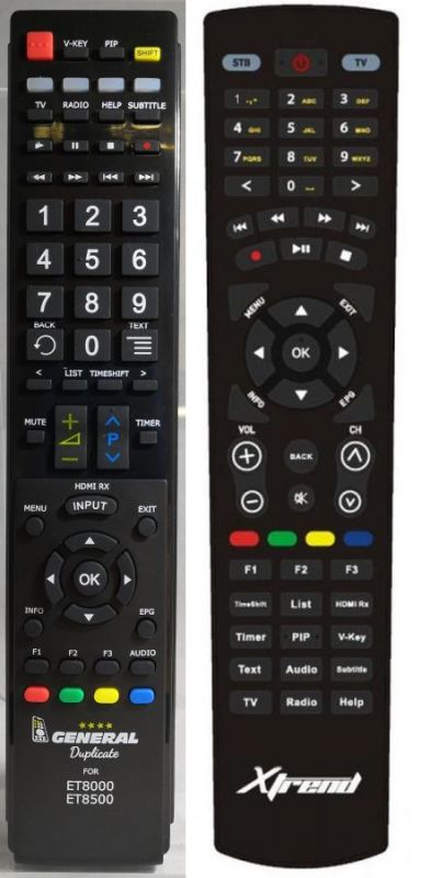 XTREND ET-8000, ET-8500, ET-10000 - dálkový ovladač duplikát - Kliknutím na obrázek zavřete