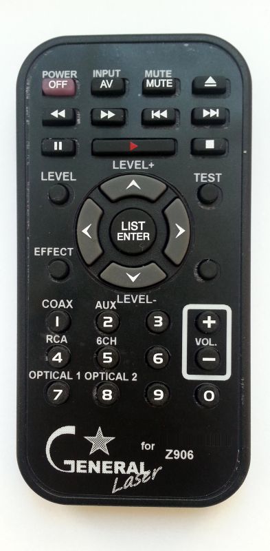 LOGITECH Z-906 - dálkový ovladač duplikát - Kliknutím na obrázek zavřete