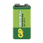 Zinkochloridová baterie GP Greencell 6F22 (9V), 1 ks Zinkochloridová baterie GP Greencell 6F22 (9V), 1 ks