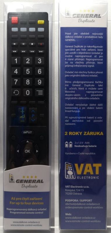 GOLDEN INTERSTAR XPEED LX1, XPEED LX2, XPEED LX3 + ovládání TV (mini TV) - dálkový ovladač duplikát - Kliknutím na obrázek zavřete