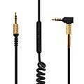3,5mm AUX audio kabel pro sluchátka Marshall Major - černý, spirálový s mikrofonem